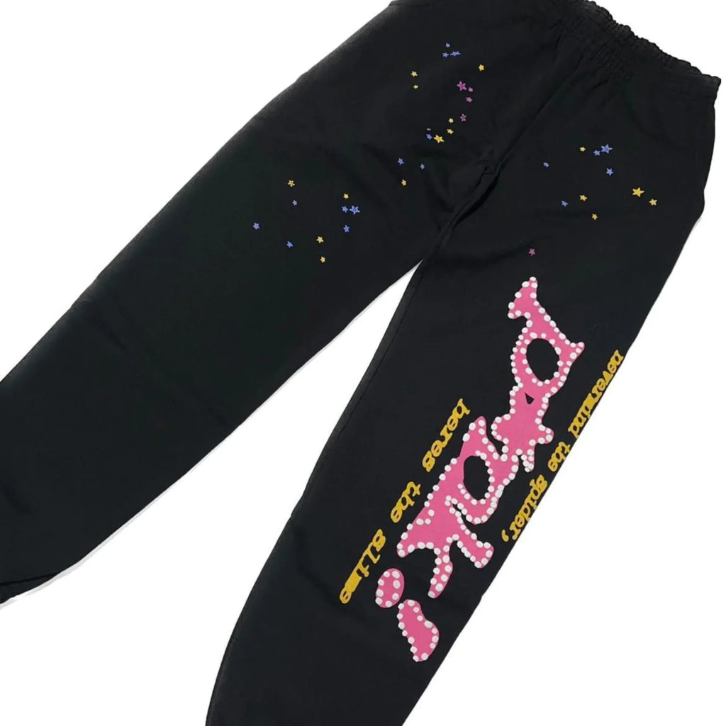 Sp5der P*nk Hoodie & Pants ‘Black